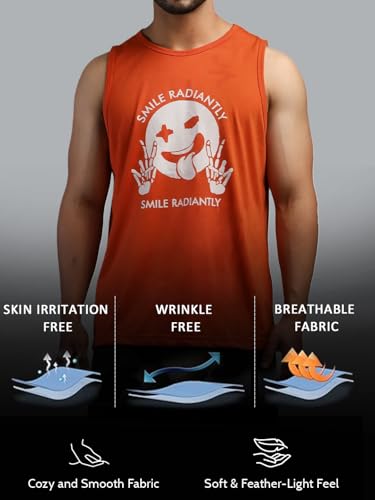 Image of CHKOKKO Sleeveless T Shirts Gym Vest for Men Workout Graphic Printed Premium Cotton Blend Tank Top for Man Running Vest Sando Gym Wear Lightweight Breathable Casual Summer Wear Boys