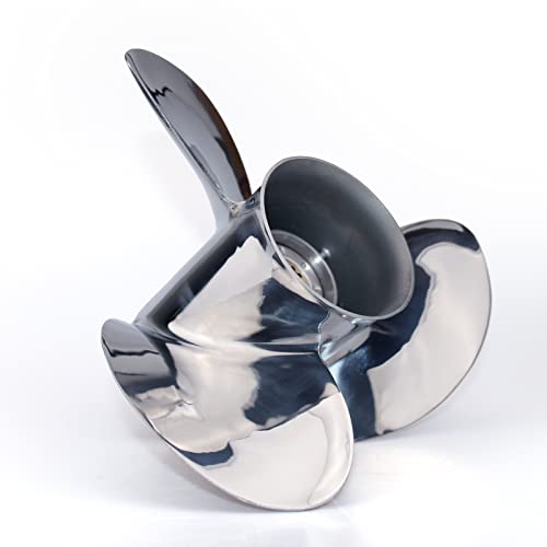 Image of CAPTAIN Stainless Steel Outboard Propeller, 10.25 Diameter x 16 Pitch fit Yamaha T25 F30 40 48 50 F40 F50 55 60 F60 HP Engines, 13 Spline Tooth Boat Prop, RH Propellers