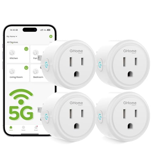 GHome Smart 5G 15A WiFi Smart Plug Compatible with Alexa and Google Home