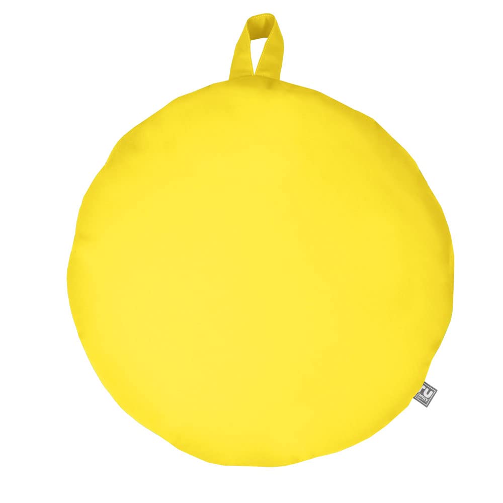 rucomfy Beanbags Indoor/Outdoor Circle Smarty Floor Cushion Beanbag. Use As Cushion, Pillow or Chair. Water Resistant. L72cm x W72cm (Yellow)