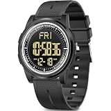 Beeasy Unisex Digital Watch Waterproof with Stopwatch Alarm Countdown Dual Time, Ultra-Thin Super Wide-Angle Display Digital Wrist Watches for Men Women