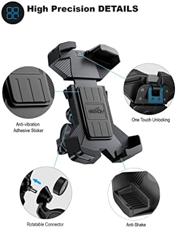 Grefay Uchwyt na Telefon Rowerowy Uchwyt Telefonu Motocykl Rowerowy Uchwyt Telefonu na Kierownicę z 360 Obrotów Dla 4.7-7.0 Cala Smartphone