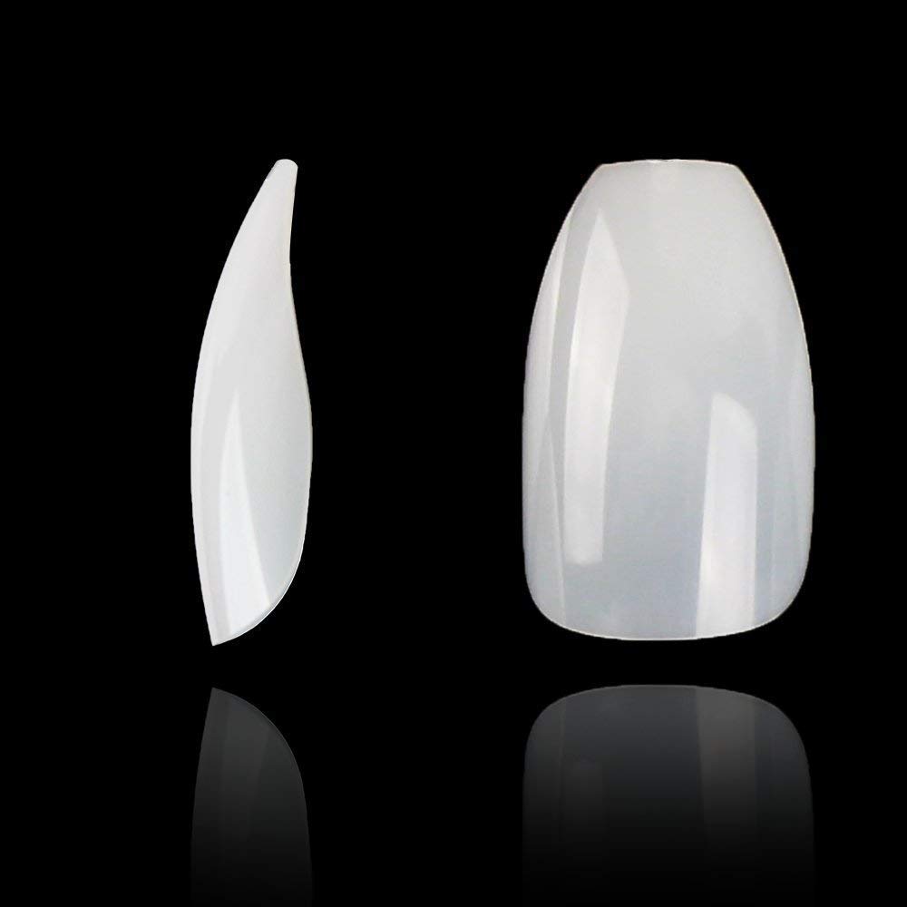 Coffin Fake Nails Tips Acrylic False Nail BTArtbox 600PCS Natural Artificial Full Cover Ballerina Nails 10 Sizes : Beauty & Personal Care