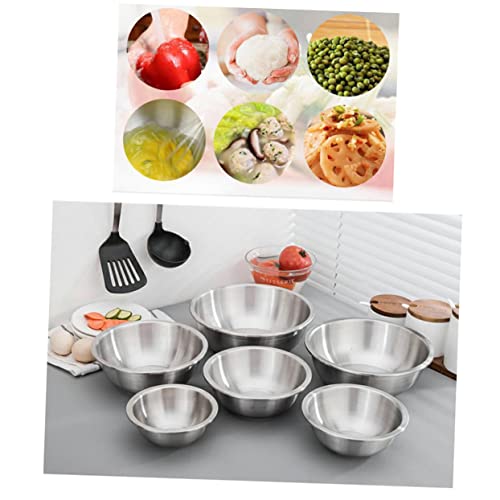 GRIRIW 6 Piezas tazón de sopa inoxidable envase cocinando tazón inoxidable recipientes para alimentos recipiente para inoxidable cocina inoxidable Plata