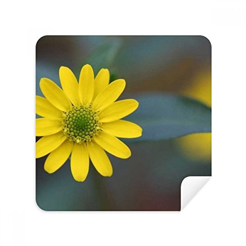 Téléphone écran cleaner en suédine avec motif chrysanthème jaune vert pour lunettes