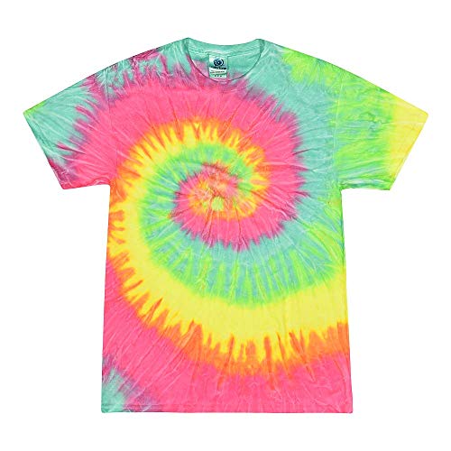 TICTEX - Camiseta unisex Batik de Colortone – Camisas coloridas para mujer y hombre – Tie-Dye – Ropa hippie – Camiseta neón de algodón S M L XL XXL 3XL 4XL 5XL, M