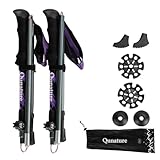 Qunature Bastones Senderismo Bastones Trekking 2PCS Plegables de Aluminio 7075 110-130cm para Viaje Trekking Camping Alpinismo
