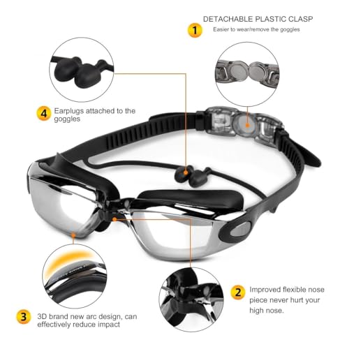 Óculos de Natação Piscina Premium Rubber Fit