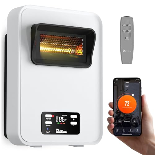 Dr Infrared Heater HeatStyle 2-Way Wall Mount or Portable Space Heater, Energy Saving Dual-Heat System, Child and Pet Safe, Powerful 1500 Watt Space Heater White