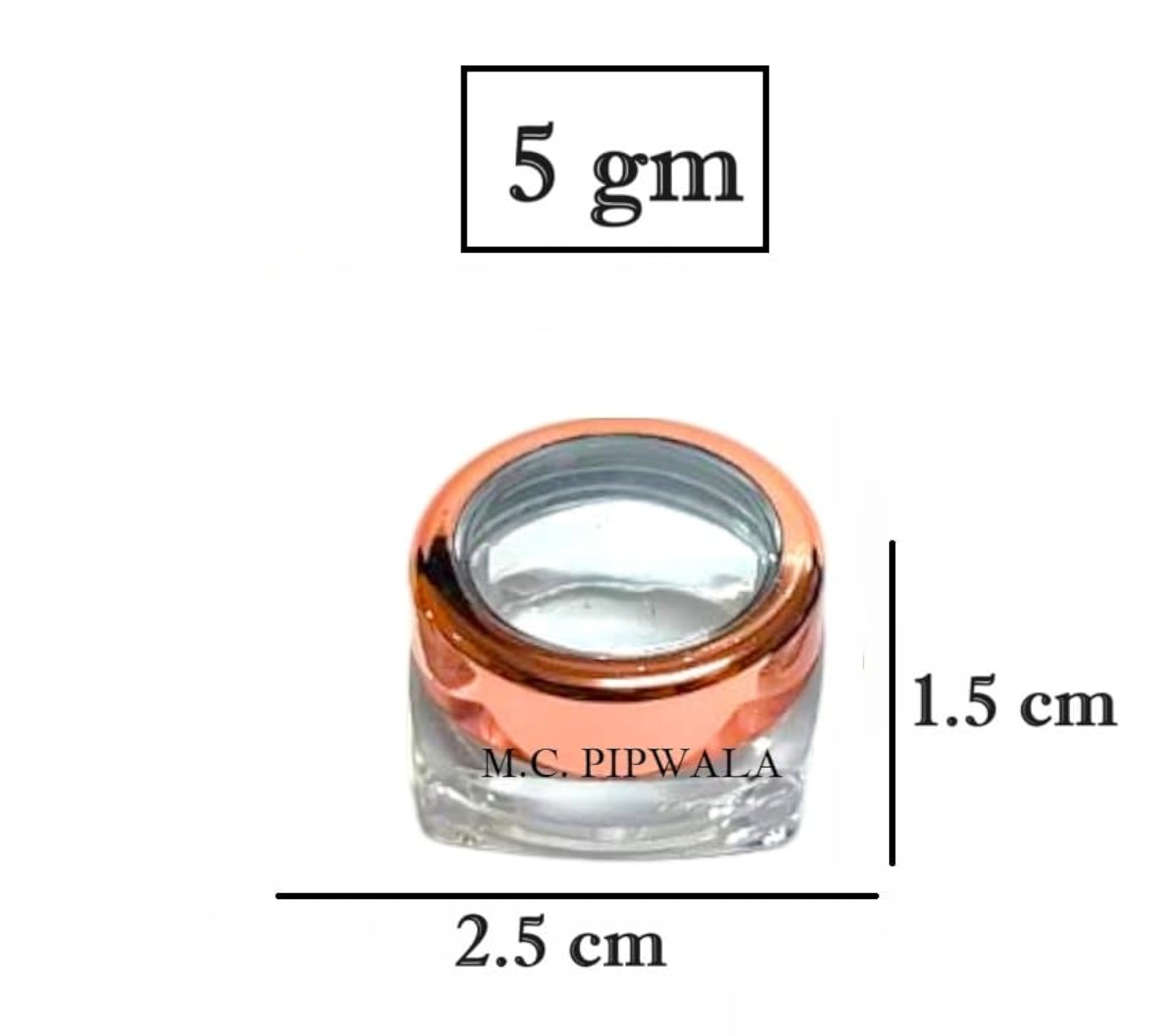 15 gm Square P.S. Golden Container with Cap