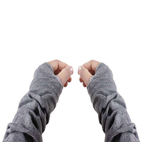 Upstore 1Pair Long 30Cm/11.8Inch Elbow Length Knit Wrist Thumbhole Fingerless Elastic Stretch Long Arm Sleeve Winter Warmer Mitten Sleeves For Ladies Women Girl #TOP26