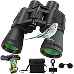 20x50 HD Binoculars for Adults High Powered with Phone Adapter, Large View Binoculars with Clear Low Light Vision, Binoculars for Bird Watching Concert Hiking Travel