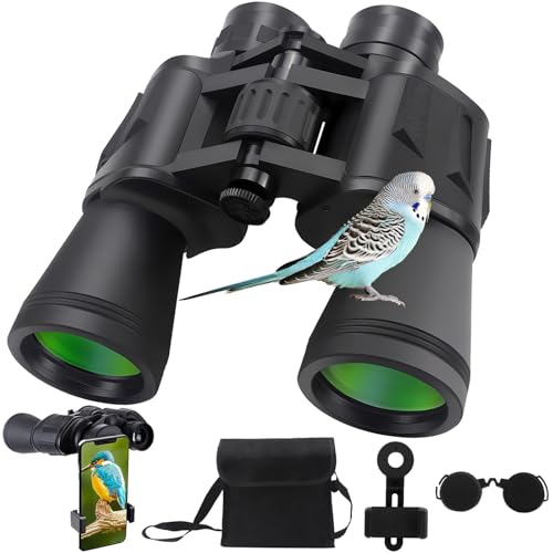 20x50 Binoculars for Adults High Powered with Phone Adapter Large View Binoculars with Clear Low Light Vision Binoculars for Bird Watching Hiking Concert Travel