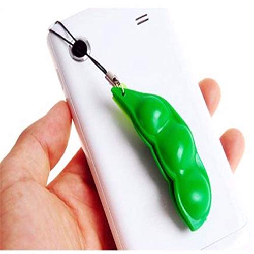 Angusshop Novidade Engraçado Feijão Mole Ervilhas Aperto Gadgets Chaveiro Pingentes Brinquedo De Des