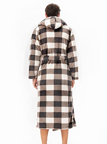 Image of DAVID ARCHY Men's Soft Fleece Plush Robe Full Length Long Bathrobe