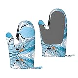 Silikon-Ofenhandschuhe mit niedlichem Pinguin-Motiv zum Fotografieren, für Küche...