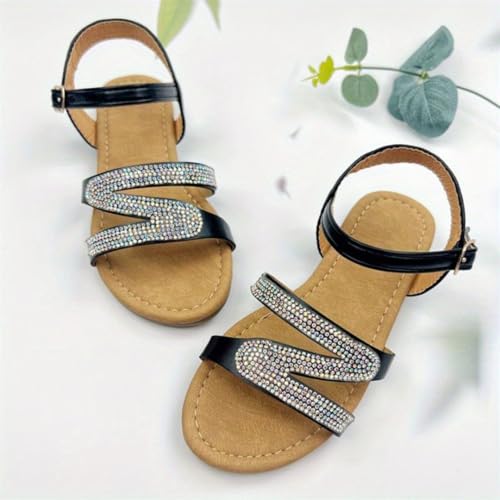 Girls Summer Glitter Rhinestone Princess Sandals Beach Shoes4