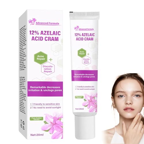 Acido 12% crema facciale, acido azelaico, acido ialuronico e niacinamide per Redness Relief Face, Dark Spot, Rosacea Acne, Balance Excess Sebum (1)