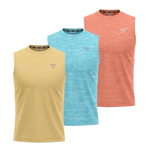 Débardeur de course à pied homme lot de 3 gilets de culturisme