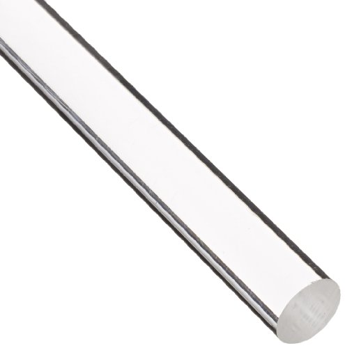 Acrylic Round Rod, Transparent Clear, Meets UL 94HB, 2