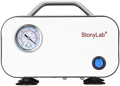 stonylab Diaphragm Vacuum Pump, Compact Oil Free Vacuum Pump Pressure Pump with 10 L/min Flow Rate for Filtration Distillation Laboratory Work, 110 to 220V
