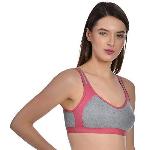 Image of Aimly Women's Cotton Non-Padded Wire Free Full Coverage Bra Searose, Dark, Pink, Maroon Size: 38