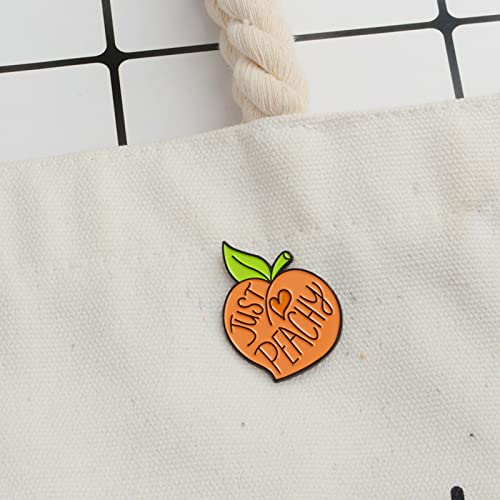 Image of Just Peachy Enamel Pin, Cute Peach Lapel Badge for Backpacks Hats Jackets, Small Appreciation Gift for Friends Coworkers Teens Women