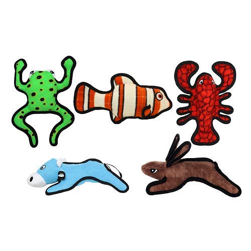 TUFFY -Worlds Tuffest Soft Dog Toy - Barnyard Rabbit -Squeakers - Multiple Layers Made Durable Strong Tough Interactive