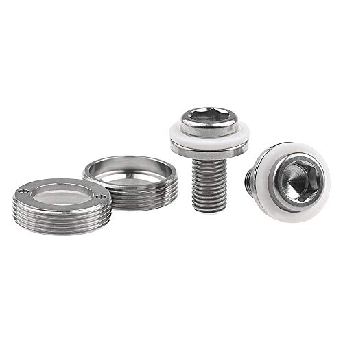 Wanyifa Titanium M8x15mm Bicycle Crank Arm Fixing Bolt with Cap for Square Taper Bottom Bracket Screws Pack of 2
