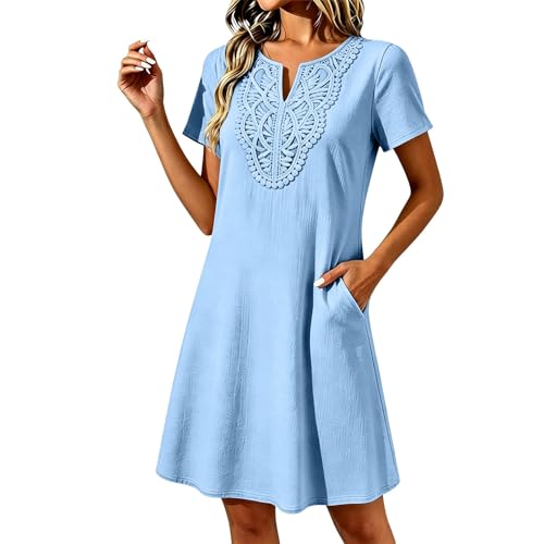 Robe courte femme grande taille avec poches latérales confort