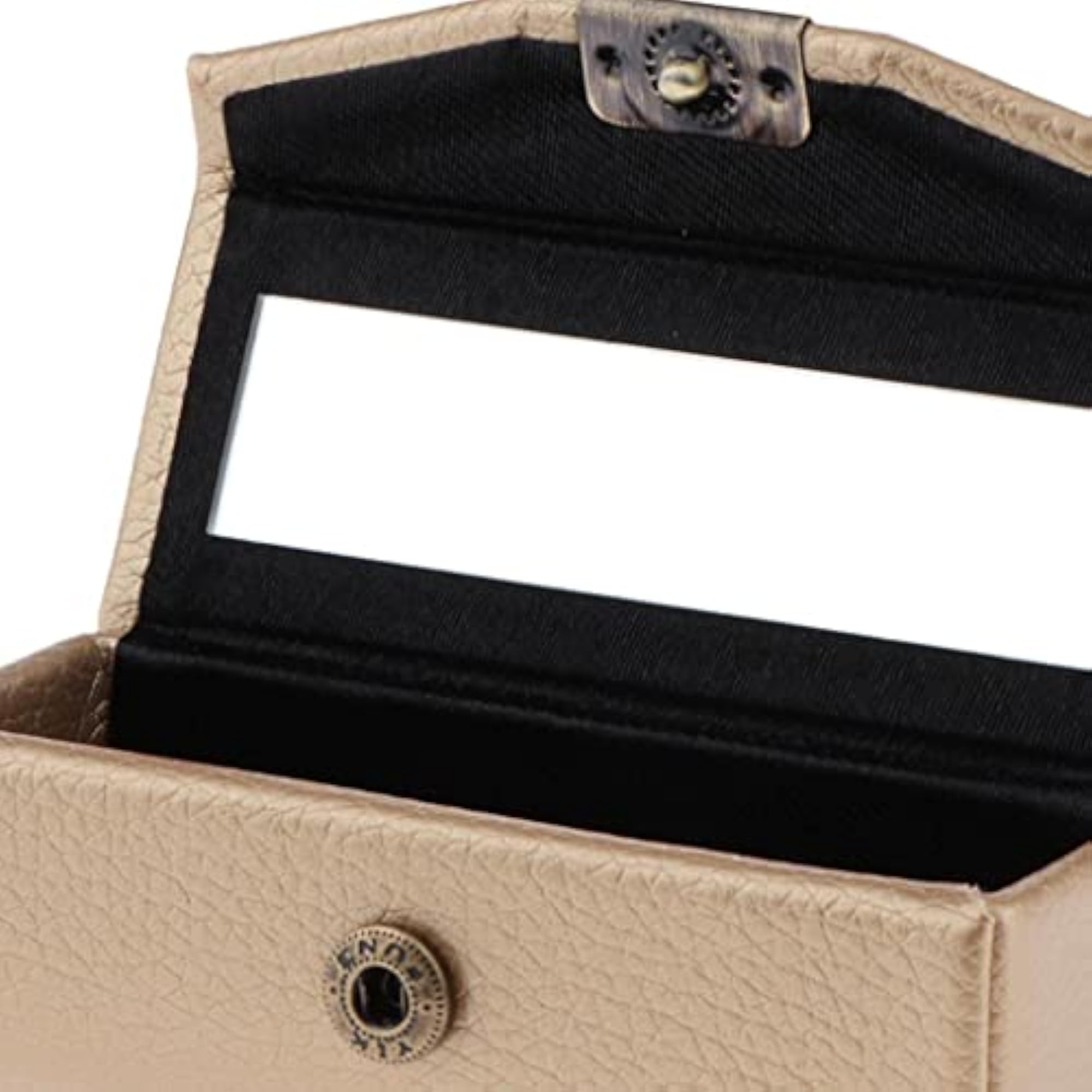 Leather Lipstick Case Holder Storage Box with Mirror