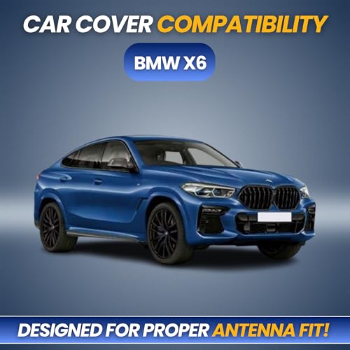 Image of Premium 100% Waterproof Car Cover for BMW X6 Model | All-Weather, UV & Dust Protection | Heavy-Duty 3-Layer Fabric | Custom Fit with Mirror & Antenna Pockets | Navy Blue