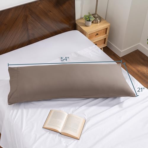 Image of Bare Home Microfiber Body Pillow Cover - Ultra Soft - Cooling Body Pillow Case - Double Brushed - Body Pillowcase with Envelope Closure - Easy Care (21 inchx54 inch Body Pillow Cover, Taupe)