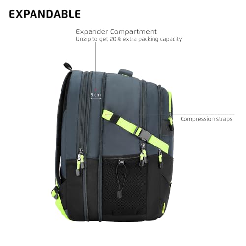 Image of Safari 43L Expandable Laptop Bag with Armor Base, Raincover, 3 Compartments, Compression Straps, Large Size Travel Bag, Ideal For 3-4 Days Staycations, Hiking, Office Bag