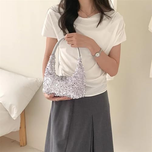 MZSKLW Sac à Paillettes Petits Sacs à bandoulière à Paillettes for Femmes, Sacs à Main et bourses de styliste de fête, Sac sous Les Bras pour Lady Girl Evening Wedding Party(Blue) – vue 4