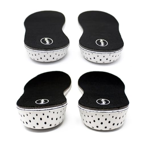 Happystep Ancho medio, 2 pares de 2 + 3 cm, plantilla de aumento de altura invisible, aumento del talón para aumentar el tamaño inmediato para corregir las desigualdades de las piernas (talla UE