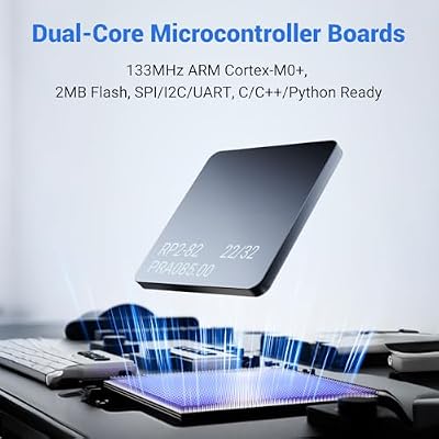 2-Pack RP2040 Microcontroller Board, Dual-Core ARM Cortex-M0+ up to 133MHz, 2MB Flash, 30 GPIO Pins, Compatible with Raspberry Pi Pico, Supports MicroPython & C/C++