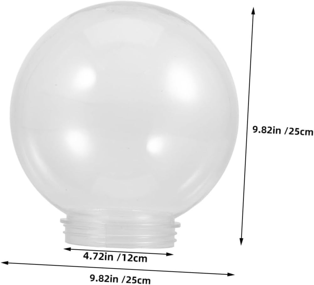 Acrylic Replacement Globe Lamp Shade Cover for Outdoor Wall Sconces Transparent Round Sphere with Fitter Opening Easy to Install Lighting for Courtyards and Gardens