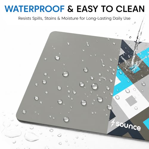 Image of Sounce Mouse Pad | Speed & Precision Optimised | Premium Anti-Skid Rubber Base | Premium Microfiber Surface | Home & Office, Laptop, Gaming, PC, Mac | 240 x 210 x 3mm | Grey