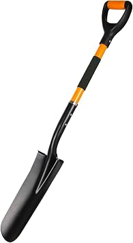Spade Shovel,Transplanting Spade,Drain Spade,Spade Shovels for Digging,Sharp Shooter Shovel or Spade, D-Grip,Fiberglass Handle Heavy Duty Drain Spade