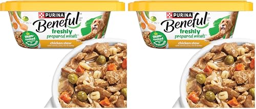 Image of Beneful Purina Wet Dog Food Freshly Prepared Meals Chicken Stew with Rice, Carrots, Peas, and Barley Tubs- 10 oz. 8 Count (Pack of 2)