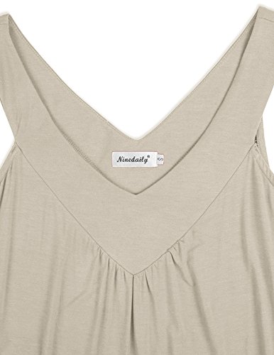 Ninedaily Womens Tank Tops, Flowy Chiffon Blouse Soft And Comfy Sleeveless Sexy Summer/Spring Plus Size Xxl Tunic Tops 90S Clothing Dressy Blouse Color Beige #TOP3