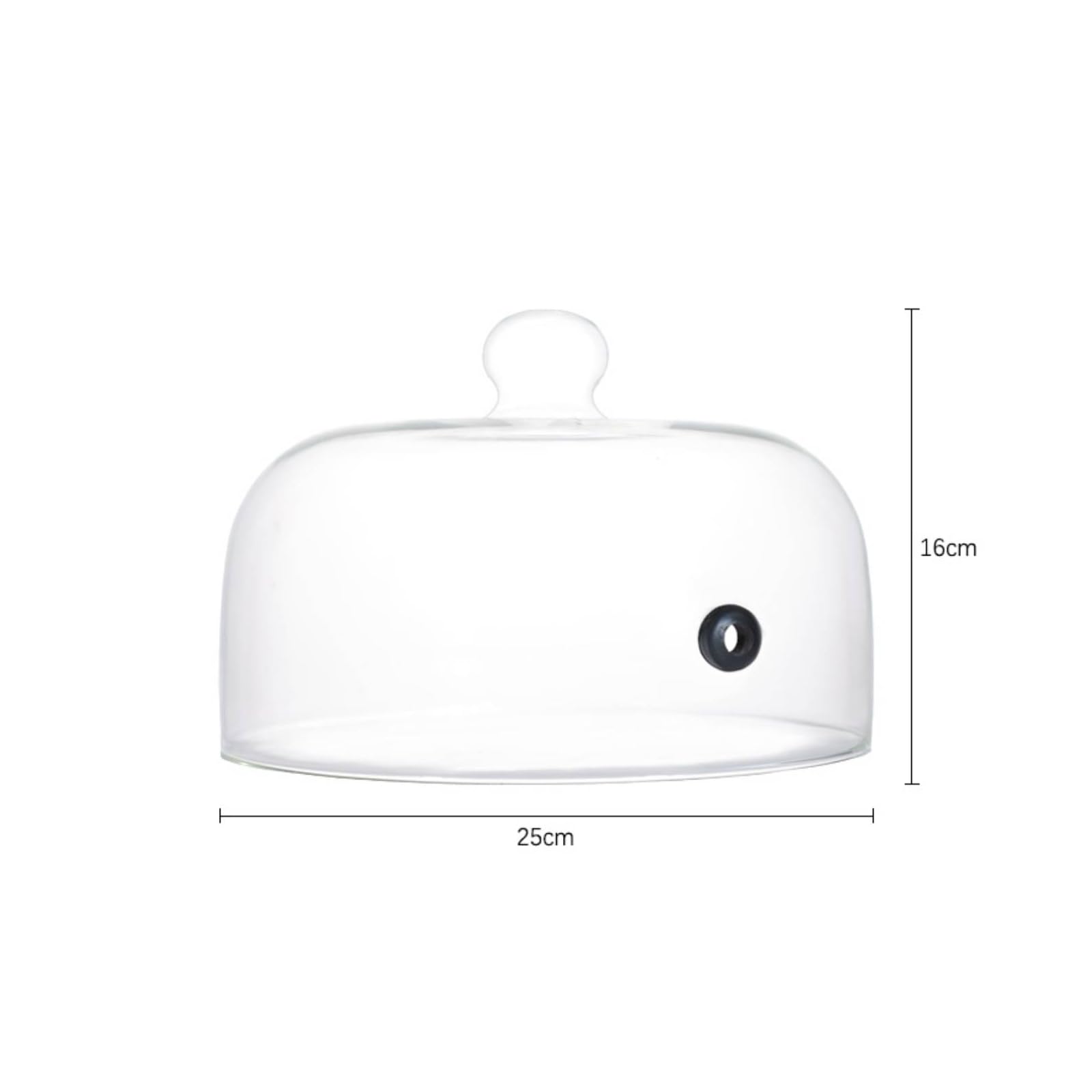Cloche avec Trou Résistant Vaisselle, Diamètre 25 Cm, Hauteur Totale 16 Cm