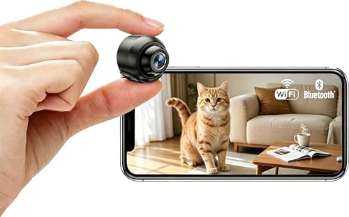 Mini Caméra Espion,WiFi HD 1080P Caméra Cachée Sans Fil Discrète avec Vision Nocturne, Détection de Mouvement, Accès à Distance et Enregistrement Continu, Caméra...
