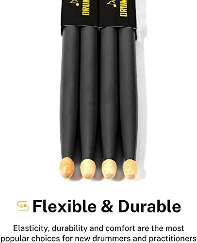 Donner 5A Drumsticks Schwarz Klassisches Ahorn Holz 2 Paar mit Tasche - Image 5