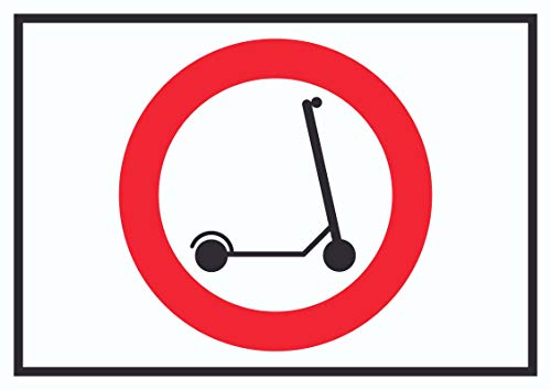 E- Scooter Durchfahrt verboten Symbol Schild Elektro -Tretroller Roller A3 (297x420mm)