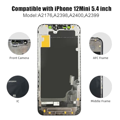 Écran LCD pour iPhone 12 Mini EFAITHFIX bloc vitre tactile complet A2176 - 3
