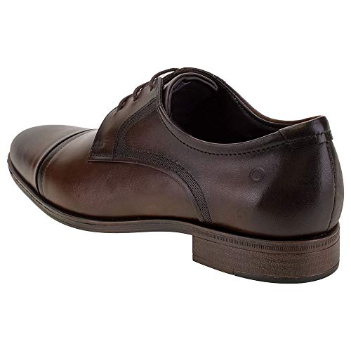 Sapato de Couro Smart Comfort Madison Hi-Soft 32 Marrom Cadarço-Marrom-41