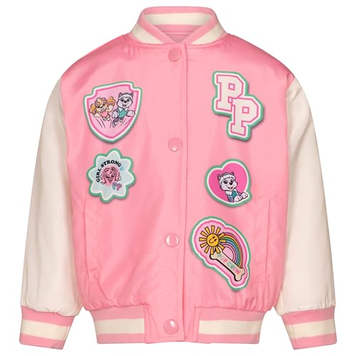 Paw Patrol Girls Varsity Bomber Jacket Toddler to Little Kid Sizes (3T - 7-8)