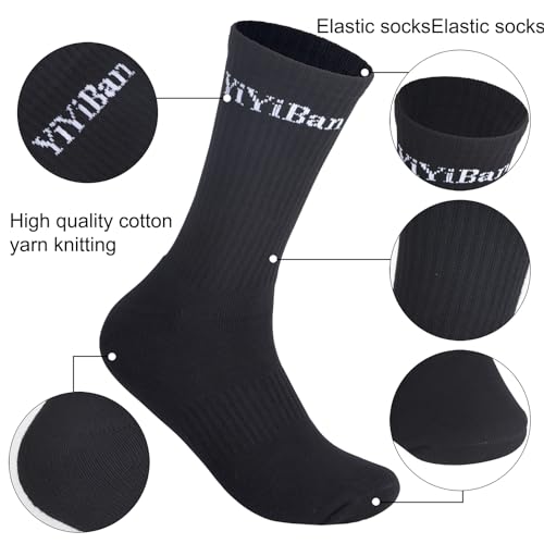 Mens calf socks Cotton Crew Socks Soft and Breathable Socks for Men 3 Pairs2